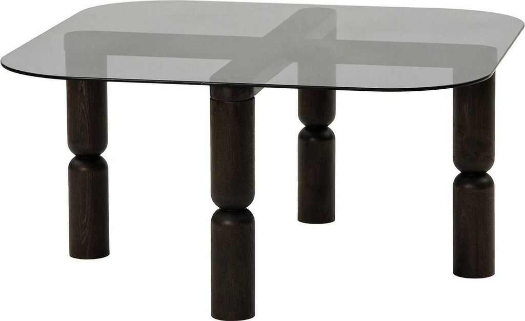 Gran - Couchtisch, 80x80x40h cm Anthrazit-Schwarz, Rauchglas-Effekt