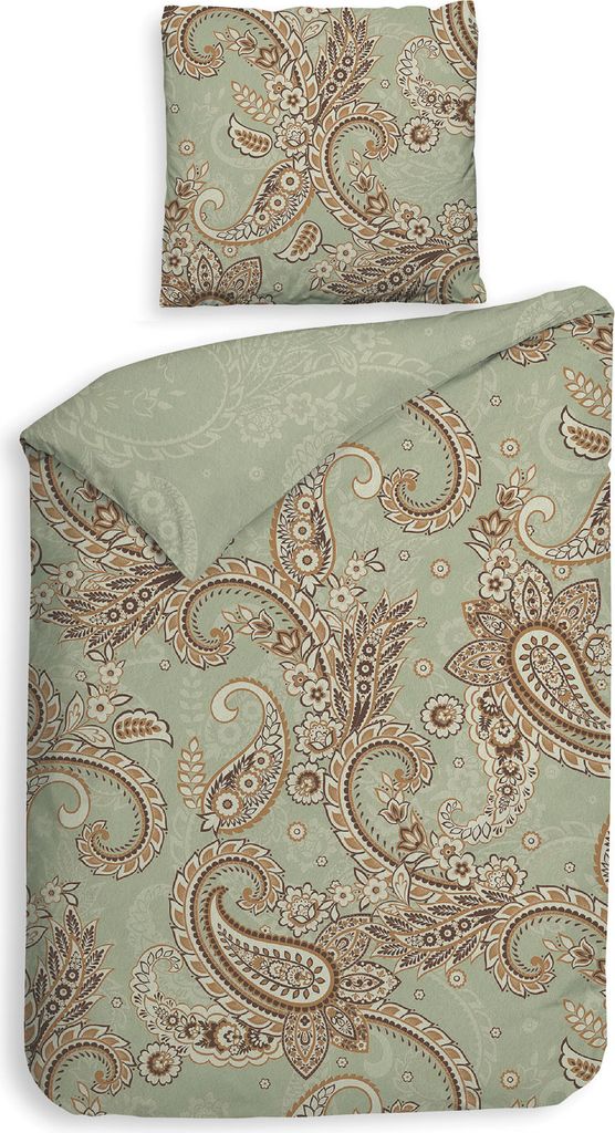 Heckett and Lane Camille Bettwäsche 135 Green Bettwäsche 1 x Bettbezug 135x200 + 1 x Kopfkissenbezug 80x80 Green Paisley grün