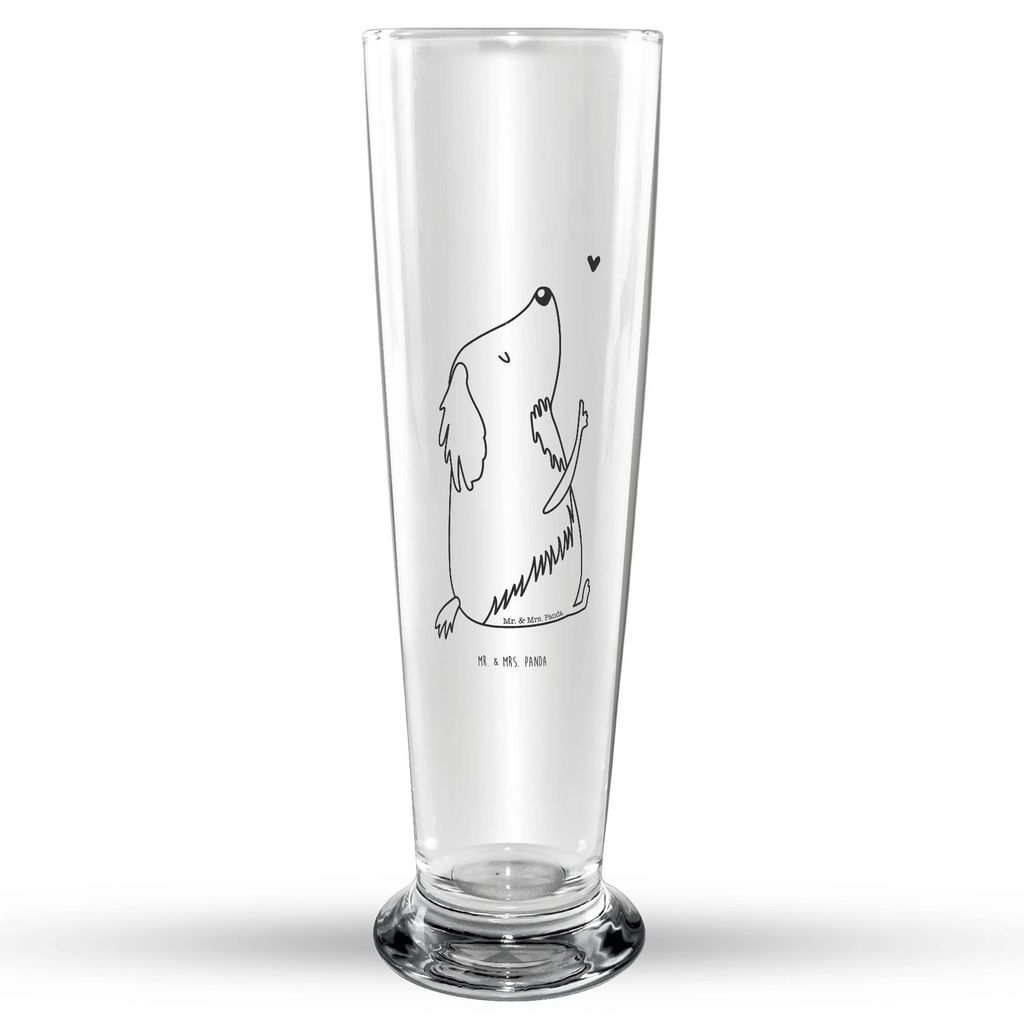Mr. & Mrs. Panda Weizen Glas Hund Liebe - Transparent - Geschenk, Herz, Mr Mrs Weizenglas, Sprüche, Weizenbier, Hunde, Bier, Weißbierglas, Bierglas