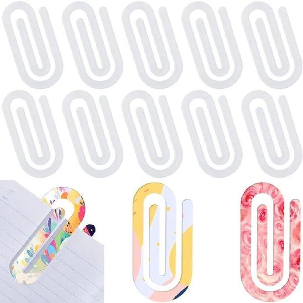 Trombones géants blancs en acrylique format jumbo 10 cm - Lot de 10