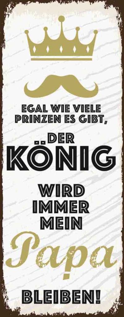 vianmo Holzschild 27x10 cm Der König wird immer mein Papa Männer Frauen