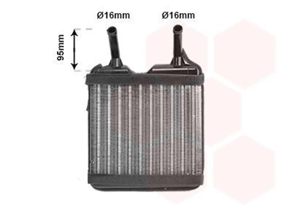 Échangeur thermique en aluminium pour chauffage voiture Van Wezel