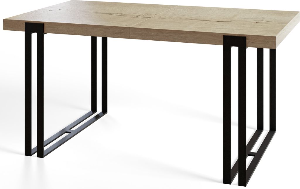 Alpi Moebel, Rechteckiger Esstisch Rosa, Modern Tisch 200x90x77 cm, Halifax mit Schwarz Metallbeinen