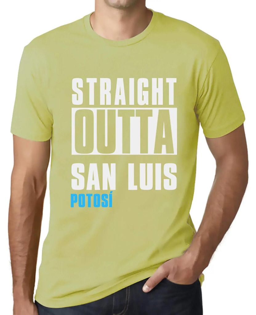 Herren Grafik T-Shirt Straight Outta San Luis Potosí Öko-Verantwortlich Vintage Jahrgang Kurzarm Lustige Druck Geburtstag Geschenk Mann