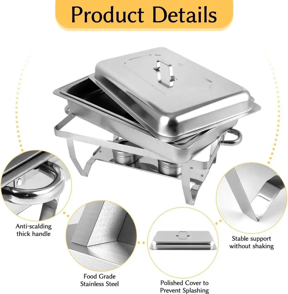 Chafing Dish Buffet Ottimizzato | Scaldavivande Inox Alta Efficienza - 10