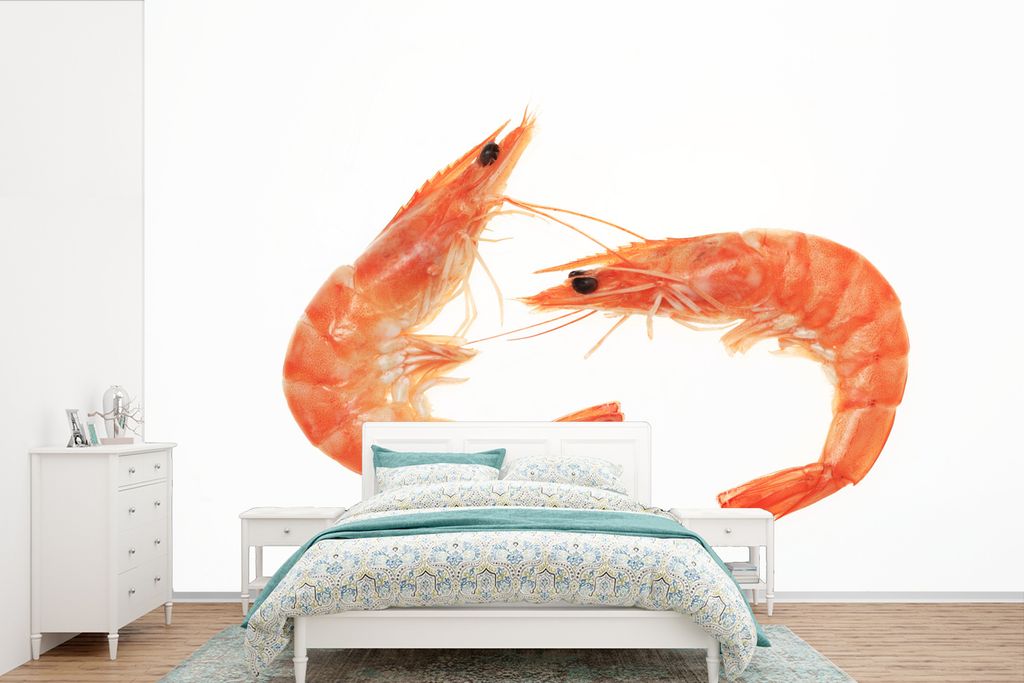 MuchoWow Fototapete für Wohnzimmer oder Schlafzimmer Wandtapete Vinyl Motivtapete Eine Nahaufnahme von zwei Krabben - 600x400 cm - Vinyltapeten