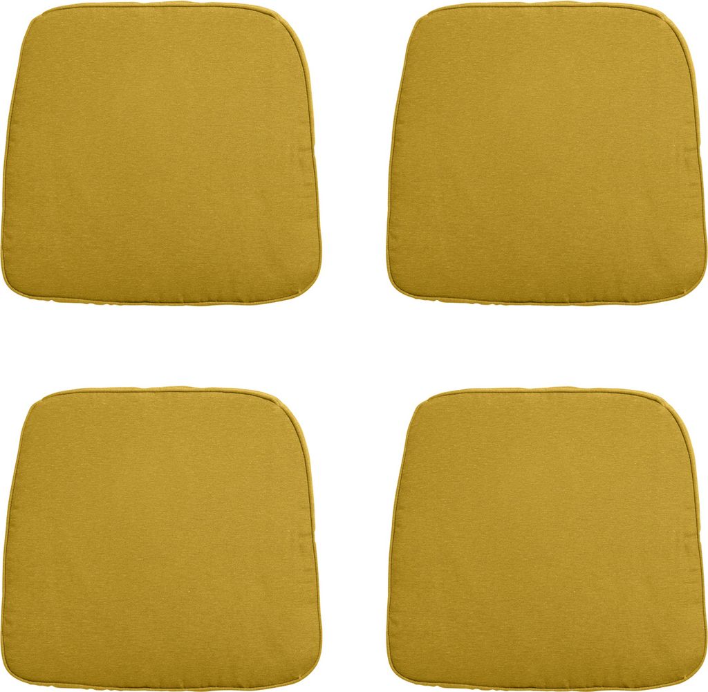 Madison - Sitzkissen Korbgeflecht Panama senf - ca. 48x48 cm - 4er-Set