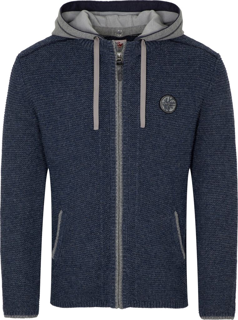 Spieth & Wensky Herren Strickjacke Echo blau XL