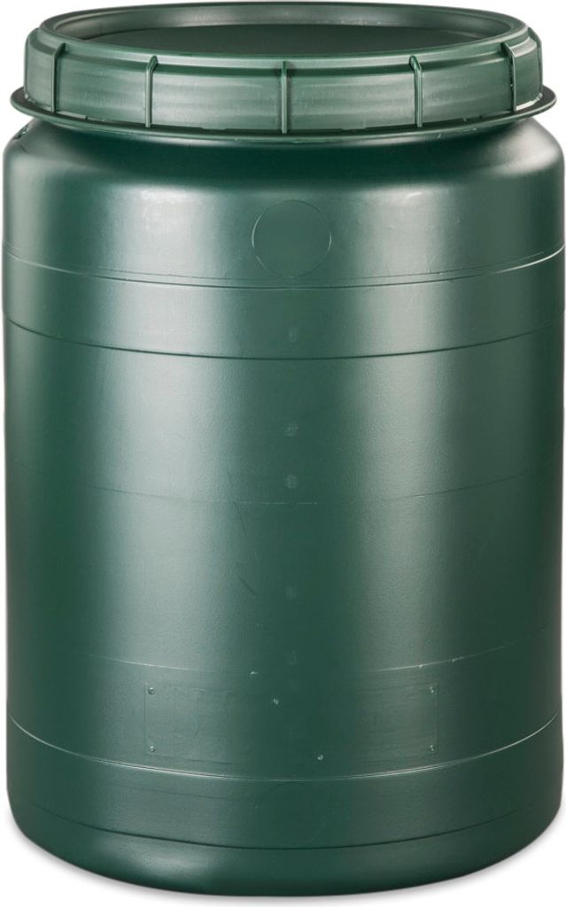 60 Liter grün Futtertonne Weithalsfass mit Drehdeckel Produktbild 