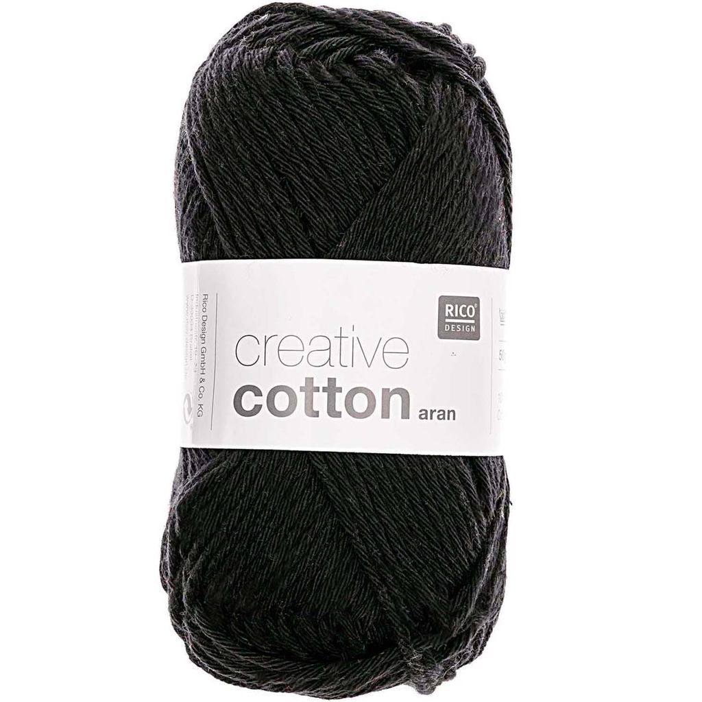 Rico Design Creative Baumwolle aran, Aran, Schwarz, 50 g Produktbild 