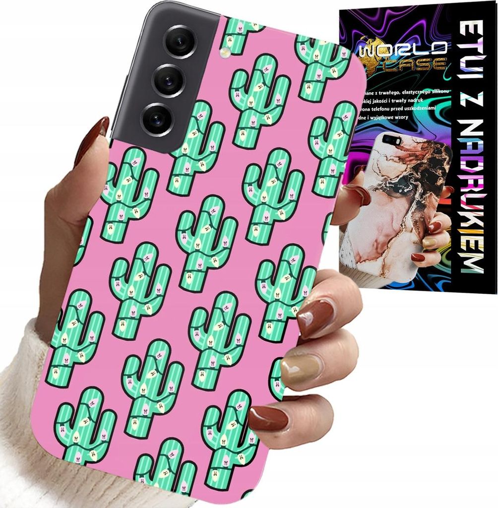 Hülle Für Samsung Galaxy S22 Plus - Kakteen, Kaktus Auf Rosa Hintergrund + Folie
