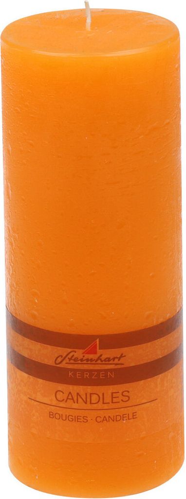 Stumpenkerze "Raureif" Orange 200/78 mm Steinhart Kerzen in RAL-Kerzen Güte Qualität