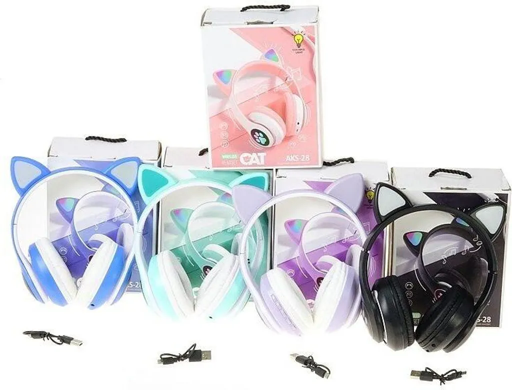 Cuffie Gaming Wireless MIX RGB - Audio Stereo e Orecchie Gatto LED