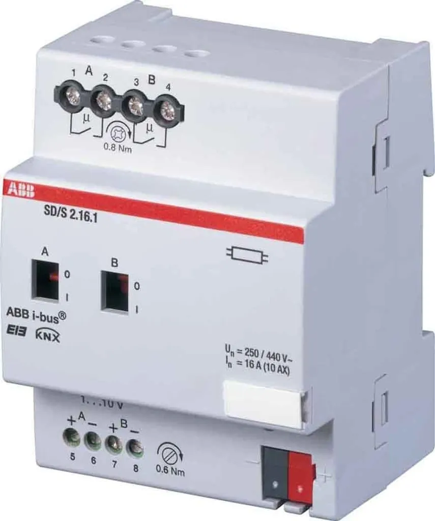 Variateur et actionneur KNX ABB 2 sorties 16A pour gestion d'éclairage