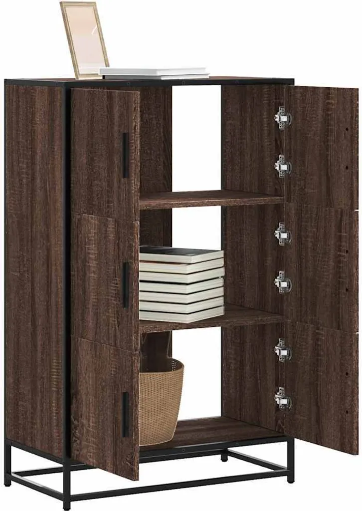 Maison Exclusive Credenza Alta Rovere Marrone 68x35x106,5 cm Metallo