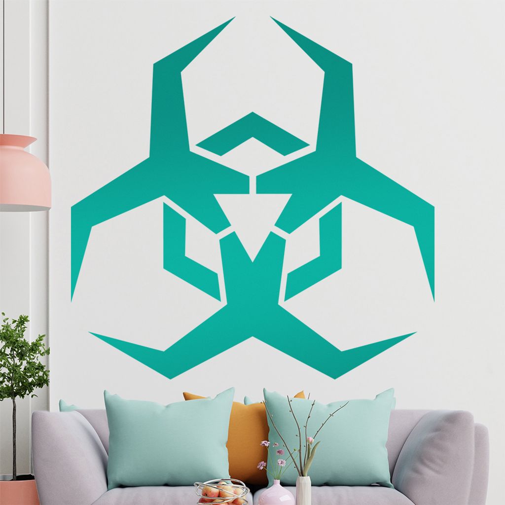 KIWISTAR Biohazard - biologische Gefährdung Wandtattoo in 6 Größen - Wandaufkleber Wall Sticker - Dekoration, Küche, Wohnzimmer, Schlafzimmer, ...