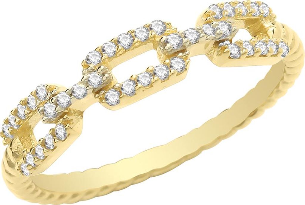 Schöner 9 Karat (375) Gold Damen - Ring mit Zirkonia, 55 (17.5); TRS28357RSO