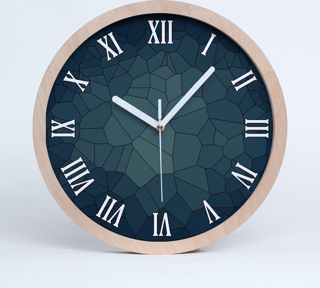 Holzuhr 25fi cm wanduhr - weiße Spitzen - Abstraktion Hintergrund