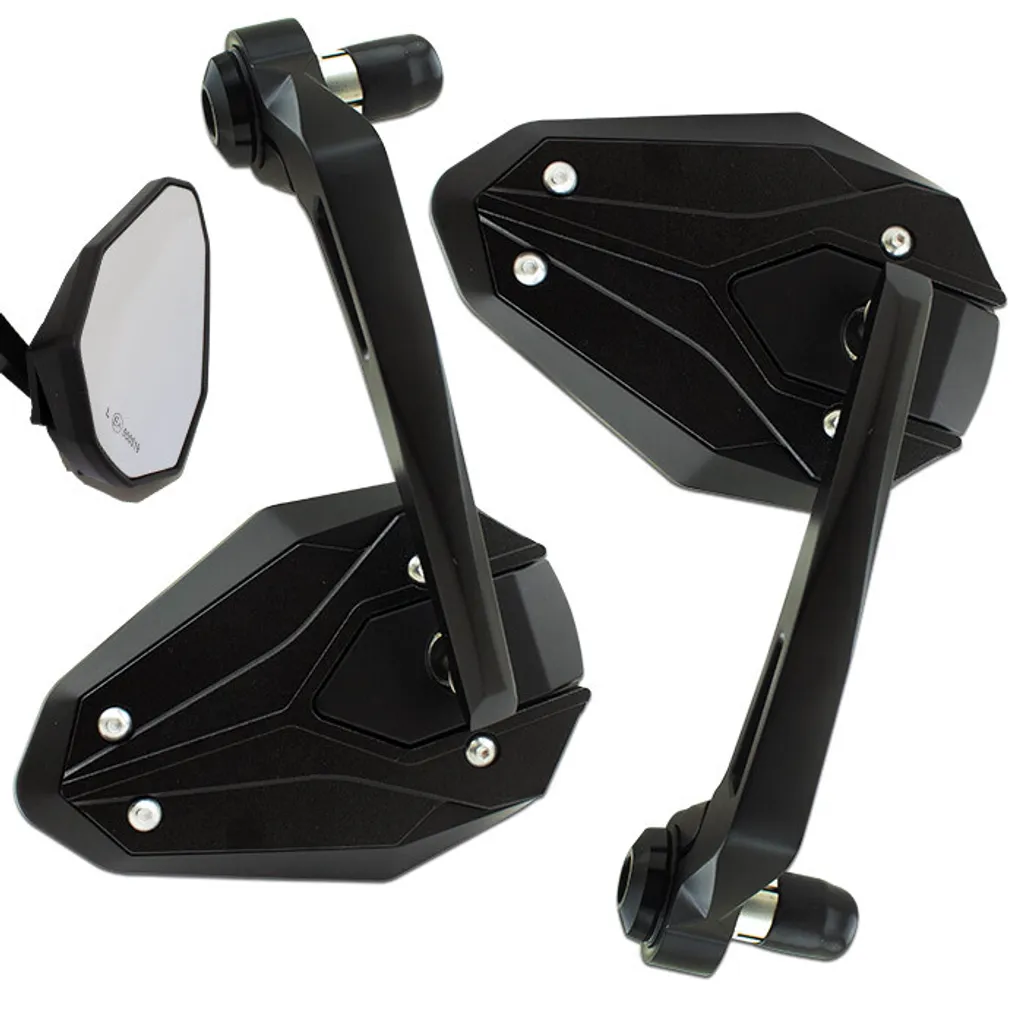 Rétroviseur de Guidon HERO 1 ALU Noir M6 Idéal pour Café Racer et Road