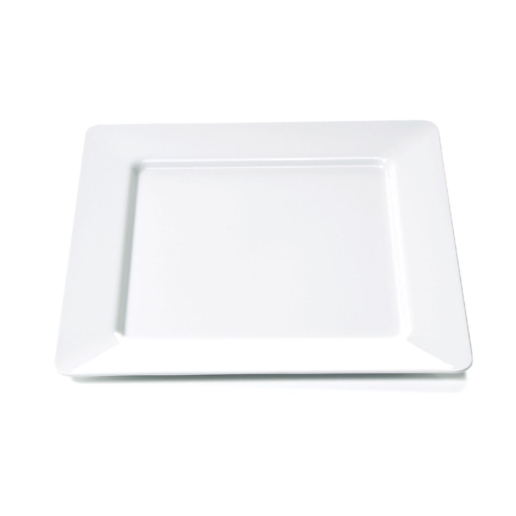 Campingteller SUMMER - Melamin - quadratisch 28 x 28cm- flach - weiß