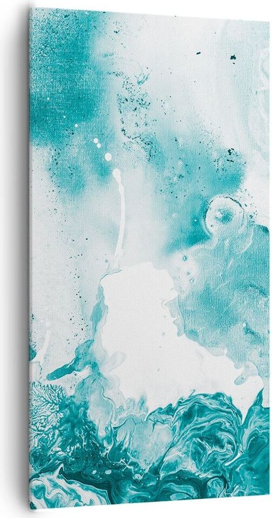 Bild auf Leinwand - Leinwandbild - Einteilig - Abstraktion Meer Türkis - 65x120cm - Wand Bild - Wanddeko - Wandbilder - Leinwanddruck - Bilder - W...