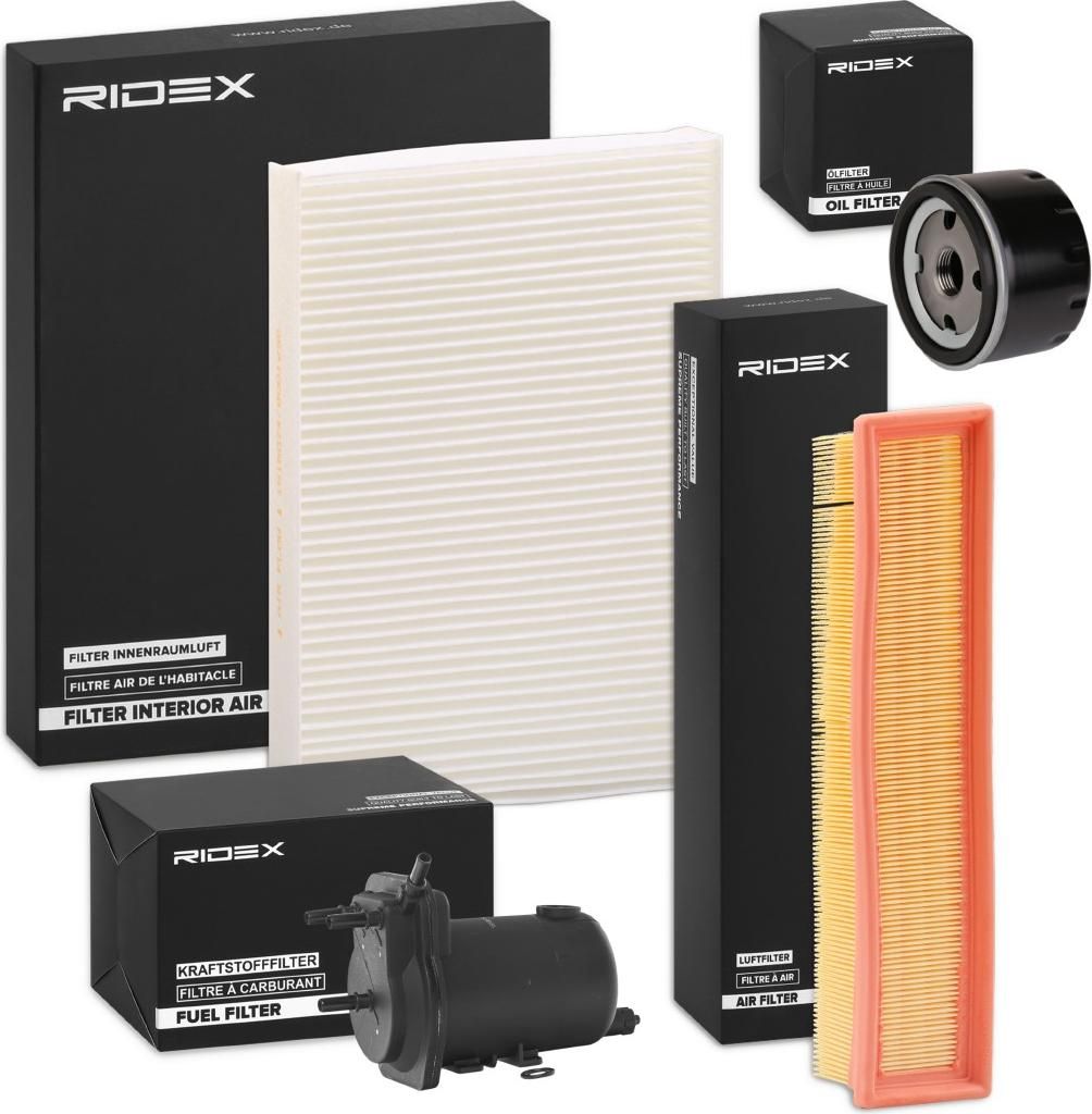 RIDEX Filterset Inspektionspaket Filtersatz für RENAULT CLIO II (BB0/1/2, CB0/1/2) KANGOO (KC0/1) KANGOO Express (FW0/1) KANGOO Express (FC0/1)