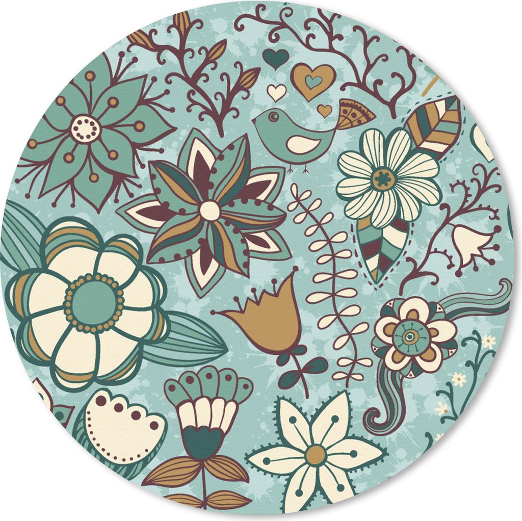 MuchoWow Mauspad Mousepad Bohème - Winter - Blumen - Muster 30x30 cm - Mousepads - Maus Mat - Pad - Mausunterlage - Tischunterlage - Schreibtisc...