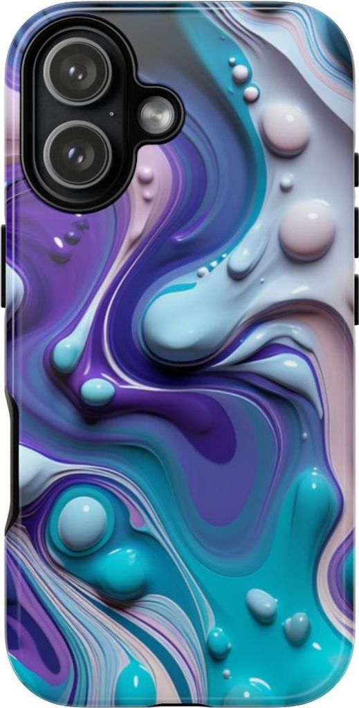 Abstraktes Muster in Lila und Blau – Hülle Kompatibel mit iPhone 17