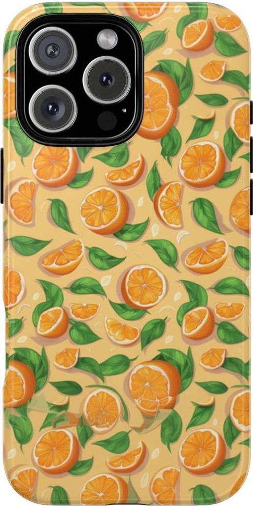 Fröhliches Orangenmuster – Hülle Kompatibel mit iPhone 16 Pro Max