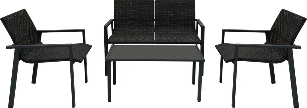 Salon de jardin durable en résine noire : mobilier protégé et sans entretien