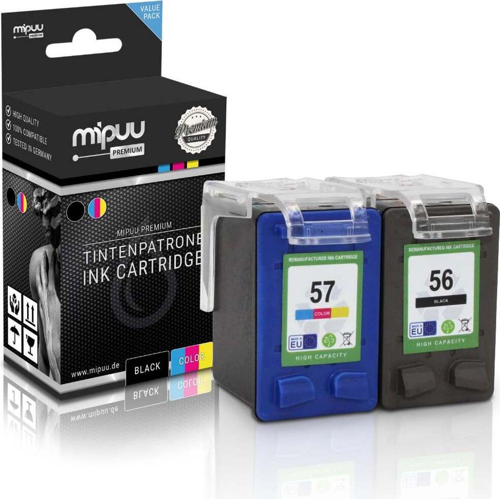 Mipuu Tinte ersetzt HP 56 / 57 Multipack (1x Black / 1x Color)