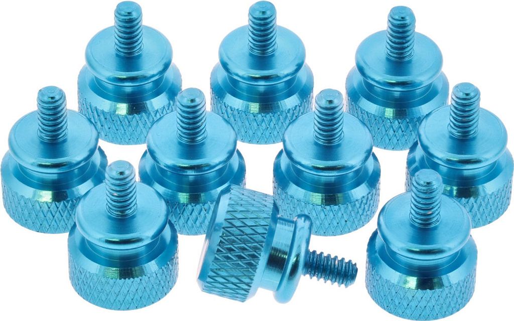 InLine Rändelschrauben für Gehäuse, Alu, blau, 10er Pack