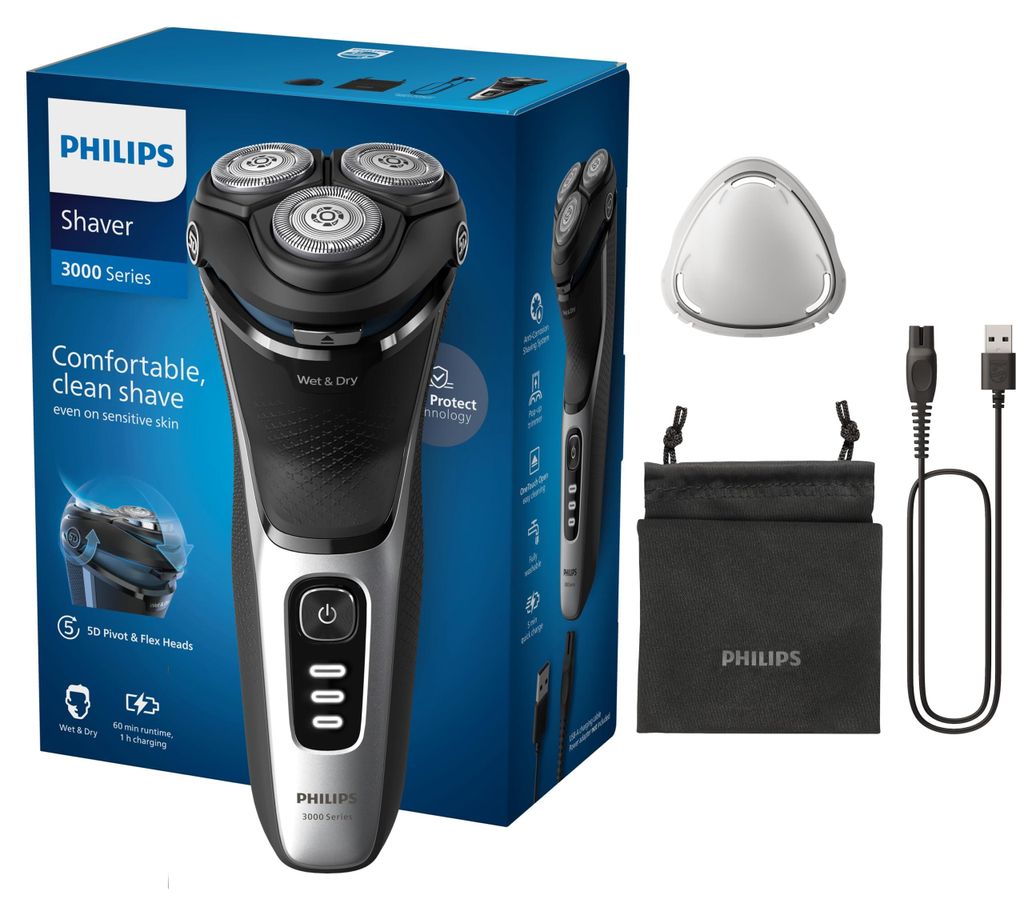Philips 3000 series Shaver S3241/12 Elektrischer Nass- und Produktbild 
