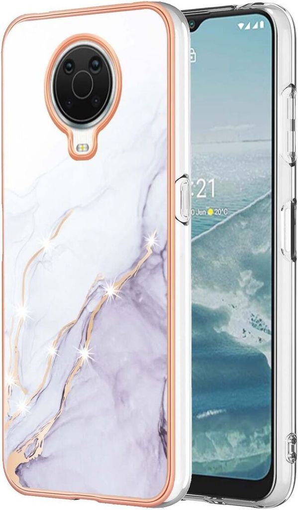 König Design Hülle kompatibel mit Nokia G10 / G20 Kunststoff Soft Handyhülle - Handy Case Weiß