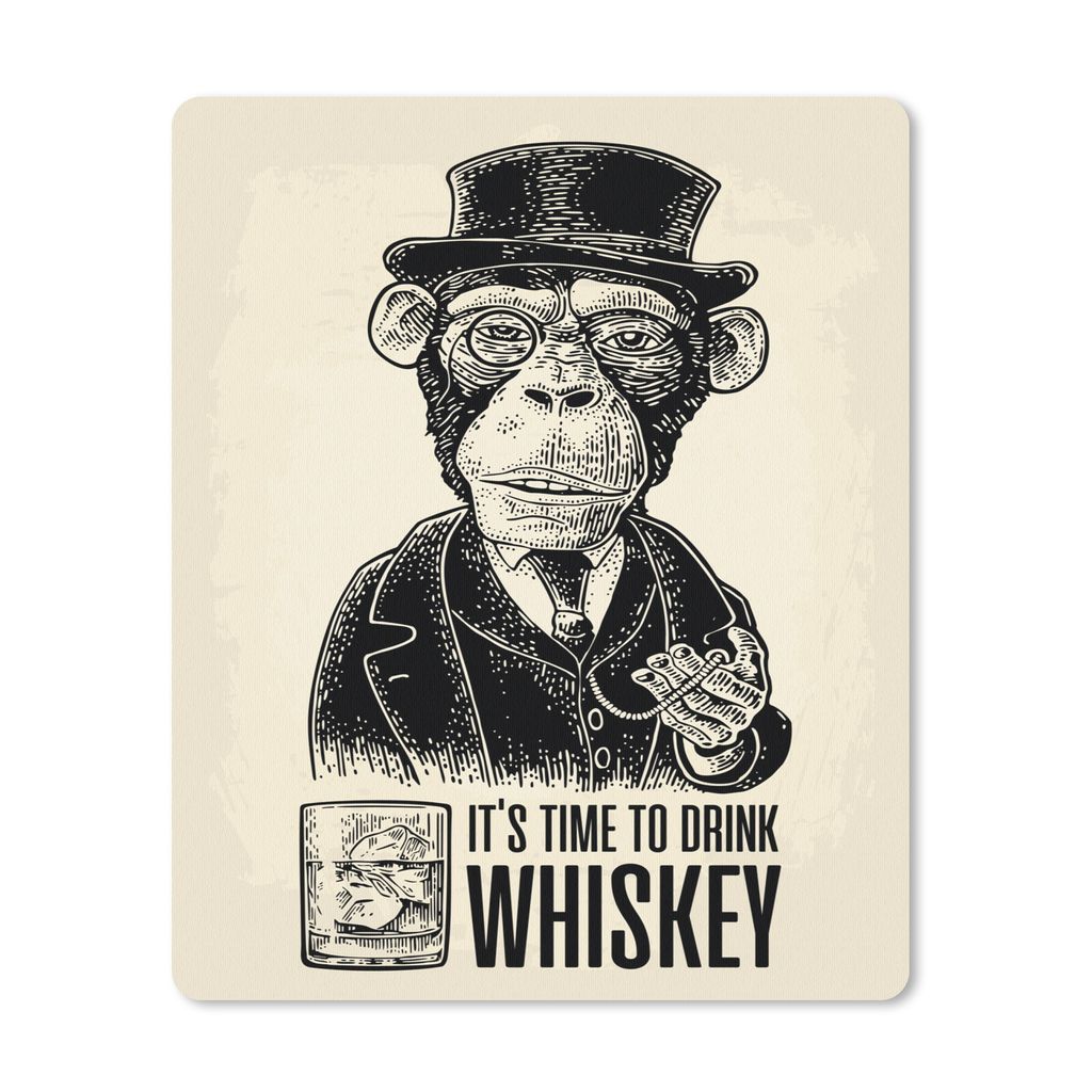 MuchoWow Mauspad Mousepad Mancave - Jahrgang - Whiskey - Affe 19x23 cm - Mousepads - Maus Mat - Pad - Mausunterlage - Mauspads - Spielen