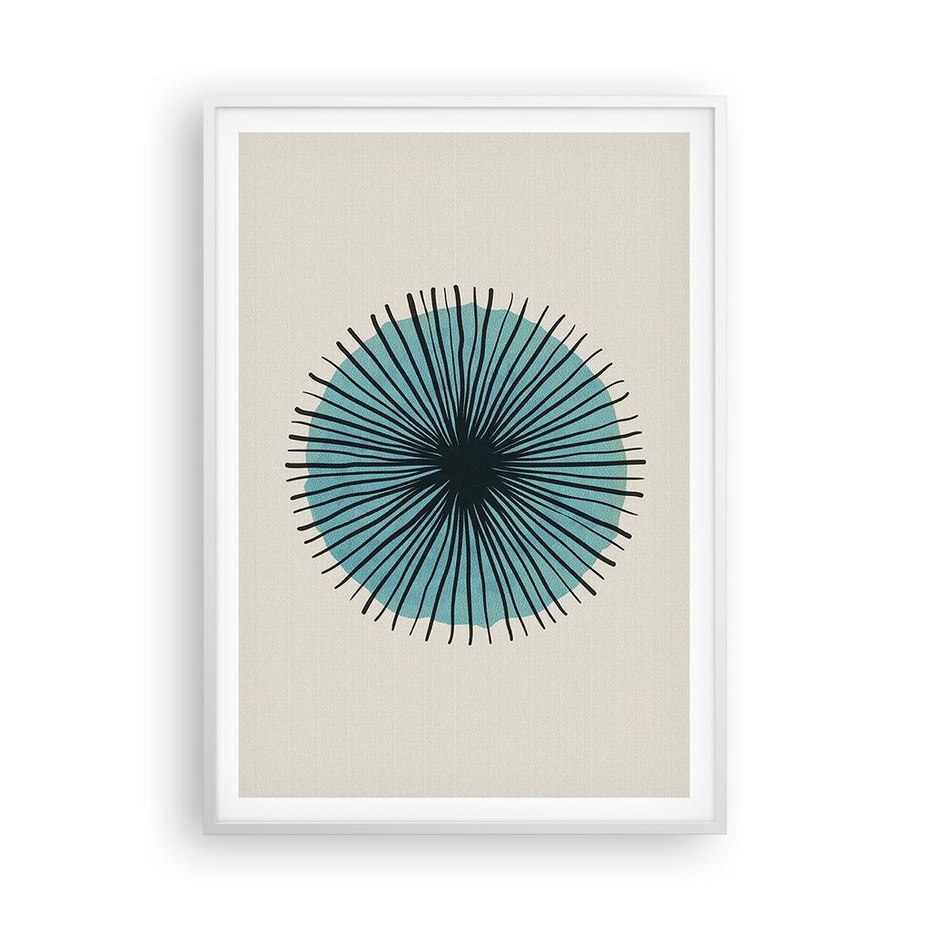 Gerahmtes Poster - Weißer Rahmen - Auge Abstraktion Modern - 70x100 cm - Wand Bild - Wanddeko - Wandbilder - Kunstposter - Wandposter - Bilderrahm...