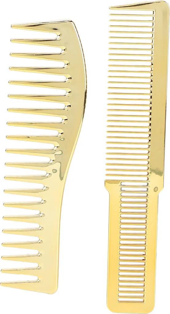 Pettine capelli oro professionale a denti larghi per styling e volume - 1