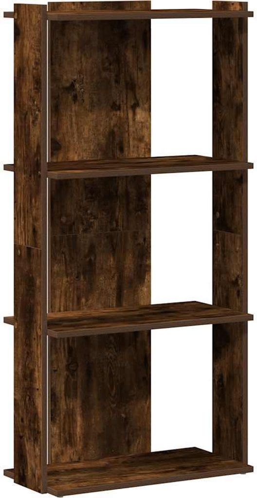 vidaXL Bücherregal 3 Böden Räuchereiche 60x30x120 cm Holzwerkstoff