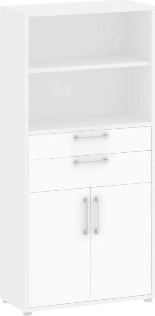 Kommode Albidona, Wohnzimmerbuffet, Wohnzimmer-Sideboard, Moderne Küchen-Speisekammer, 89x40 h186 cm, Weiß