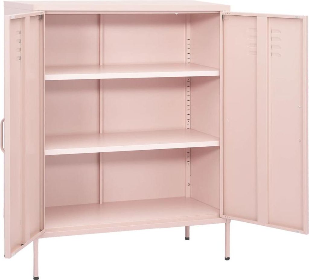 vidaXL Beistellschrank Rosa 80x35x101,5 cm Stahl