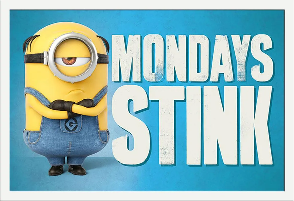 Affiche Despicable Me 3 Mondays Stink avec cadre Shinsuke Maxi MDF blanc
