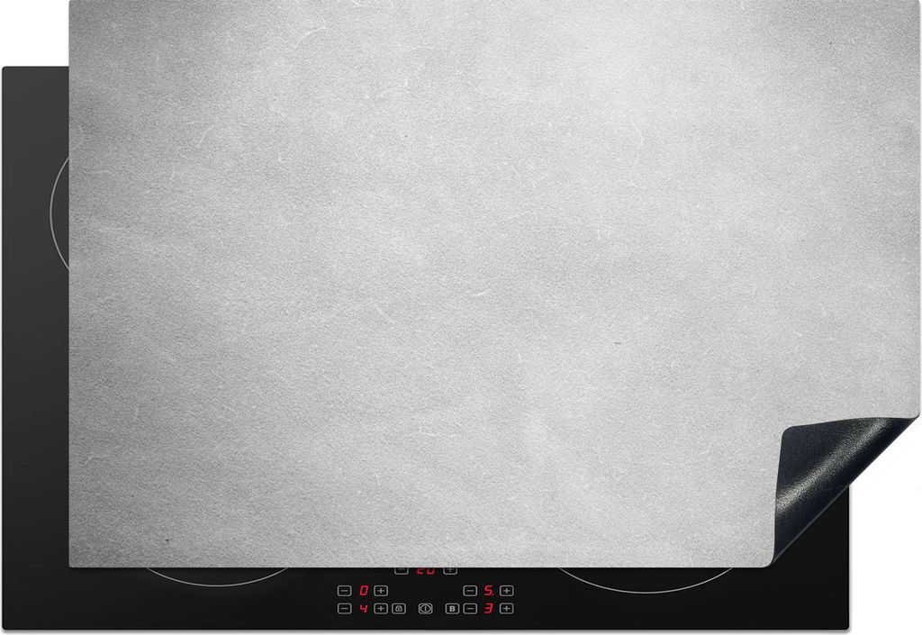 KitchenYeah Herdabdeckplatte Leder - Strukturiert - Lederoptik - Grau , 76x51cm, Küche Deko, Glaskeramikfeld Herdabdeckung, Abdeckplatte fùr Ko...
