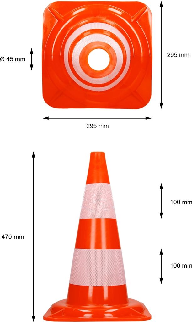 ECD Germany 10 kusů dopravních kuželů 47 cm, oranžovo-bílý, Obrázek produktu 5