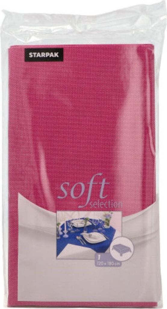 Starpak Tischdecke, stoffähnlich, Vlies "soft selection" 120 cm x 180 cm fuchsia | Folie (1 Stück)