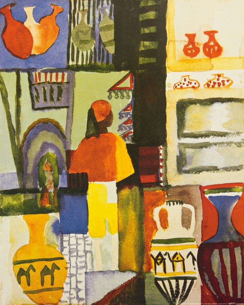 August Macke Kunstdruck Bild - Händler Mit Krügen, 1914 (50 x 40 cm)