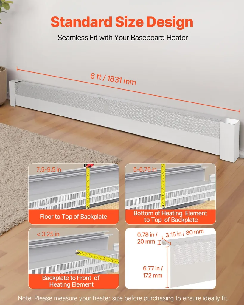 Habillage de radiateur électrique standard blanc en acier série Basic - 2