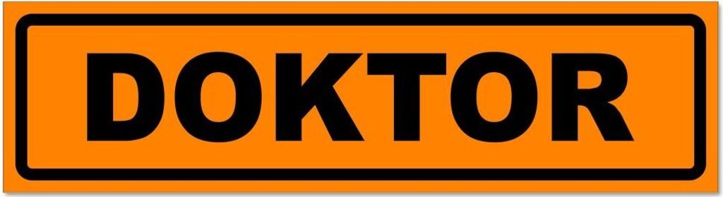 Kiwistar - Autoaufkleber - Orange - Schwarz - 45 x 12 cm - Doktor invertiert - Hinweis Aufkleber Sticker für Auto, Kfz, Fahrrad, PKW, LKW