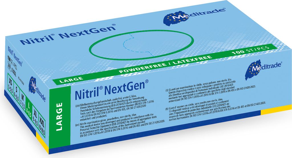 Meditrade® unisex Einmalhandschuhe Nitril® NextGen® blau Produktbild 