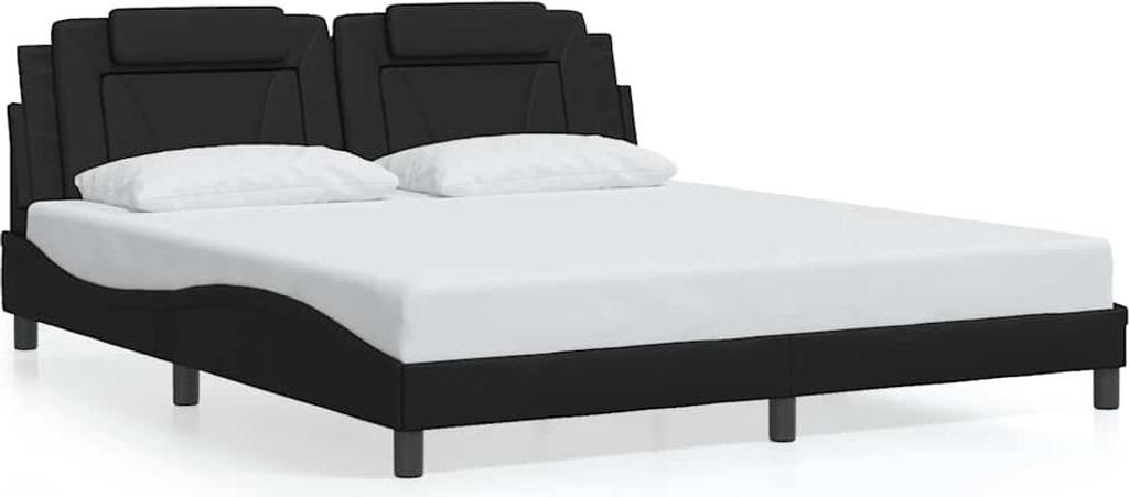 vidaXL Bettgestell "Viana" ohne Matratze Schwarz 180x200 cm Kunstleder