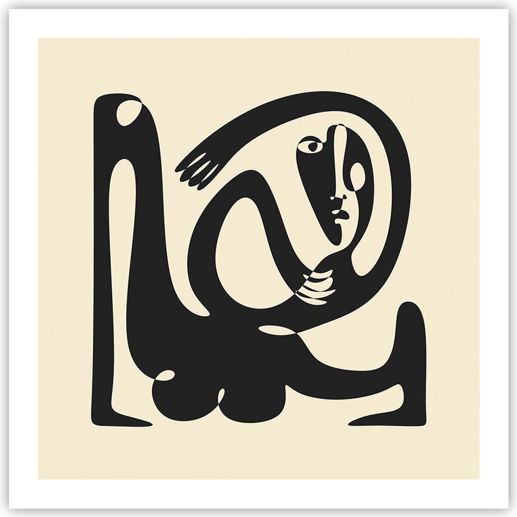 Poster - Poster ohne Rahmen - Surreal Charakter Kontrast - 60x60 cm - Wand Bild - Wanddeko - Wandbilder - Kunstposter - Wandposter - Bilder - Kunst...